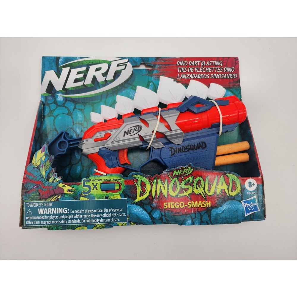 NERF DINOSQUAD STEGO-SMASH DINO DART BLASTING GUN - NEW.